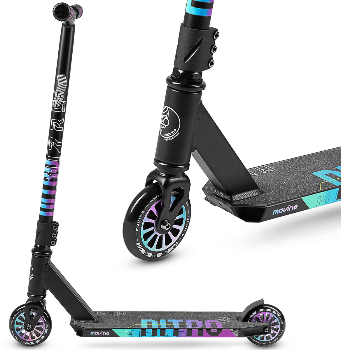 Movino Nitro - Stuntstep - Paars - Flex-remmen - Y-stuur - Peg-cut Step kopen online