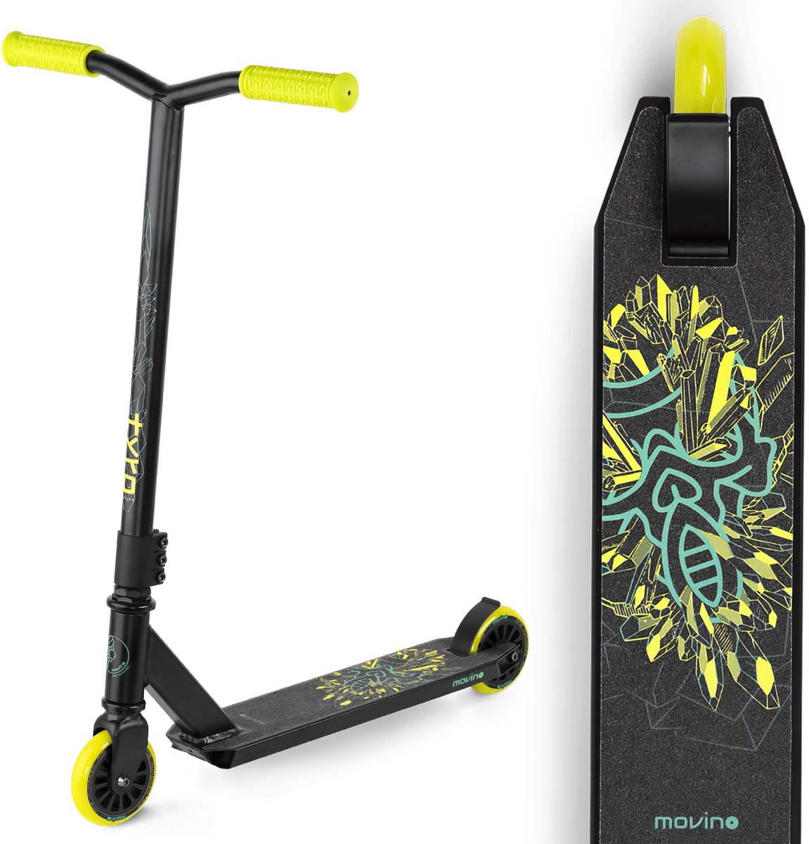 Movino Tyro - Freestyle Stuntstep - Lime - Flex-remmen - Y-stuur - Peg-cut Step kopen online