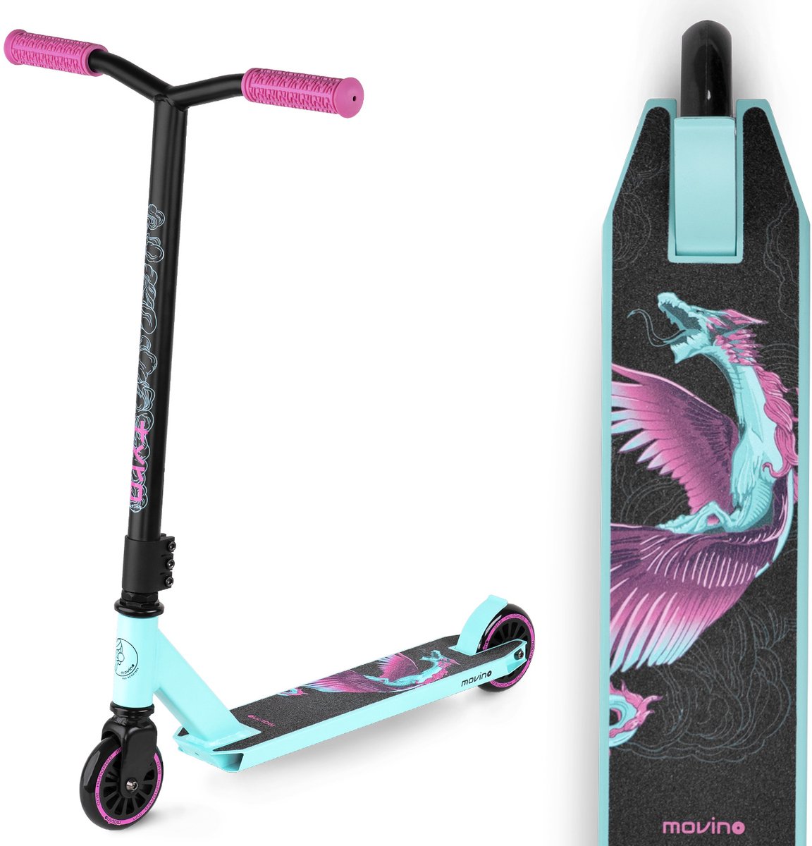 Movino Tyro - Freestyle stuntstep voor kinderen - Mint- Flex-remmen - Y-stuur - Peg-cut - Paars Step kopen online