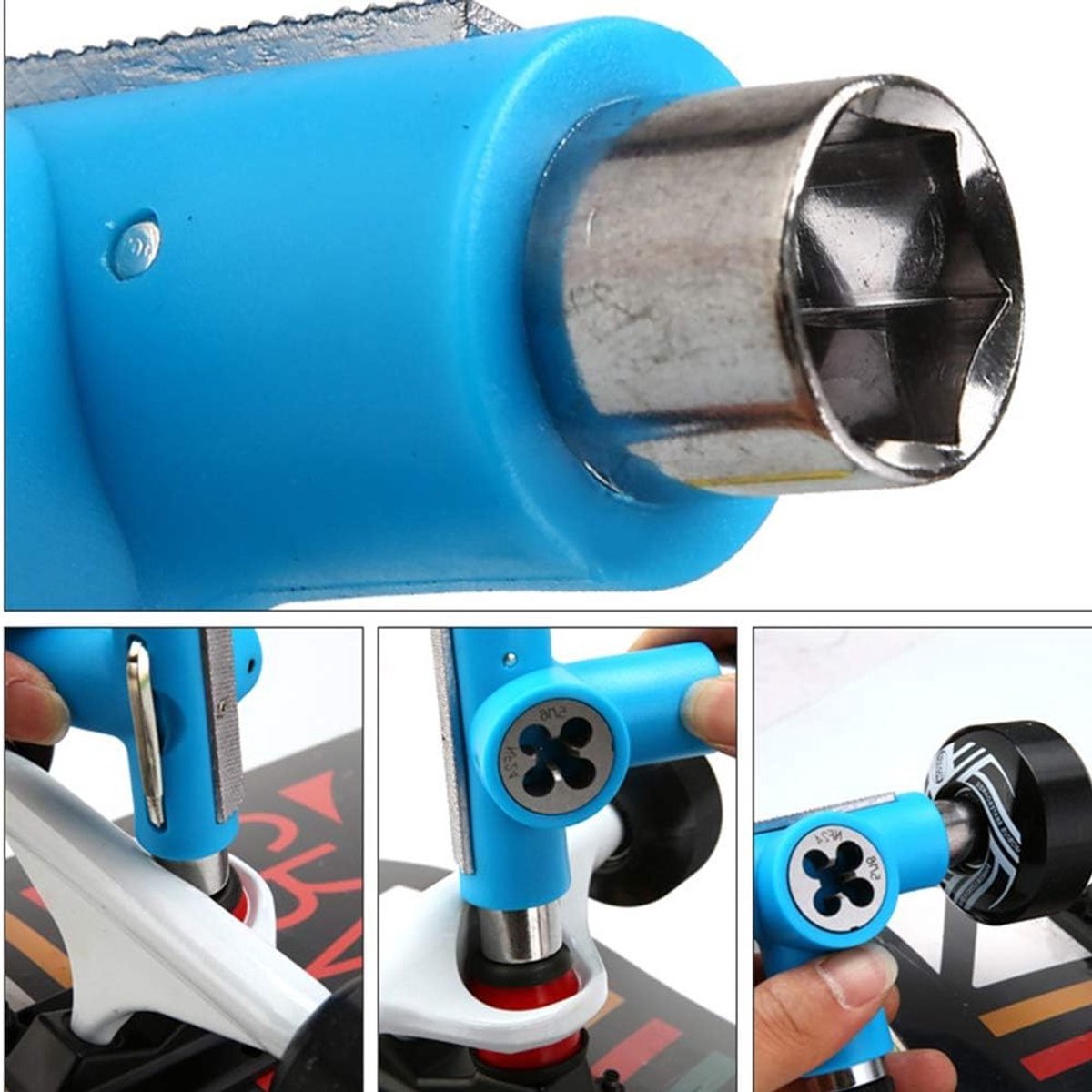 Multifunctionele T-Tool voor Skateboarden - All-in-One Skate Tools met Hex en L-Type Sleutels, Ideaal voor Onderhoud en Reparatie Skateonderdeel kopen online
