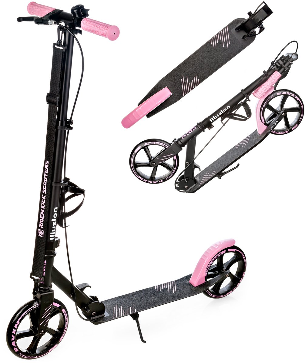 raven illusion roze 200mm met rem bel en bidonhouder