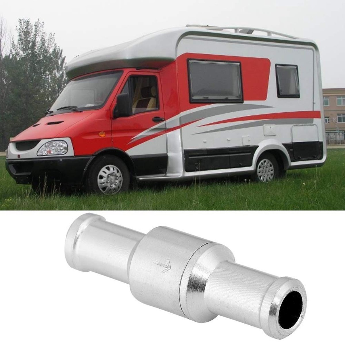 shopcentral step aluminum inline check valve brandstof aluminium 8mm voorkomt terugstromen geschikt voor brandstof en water