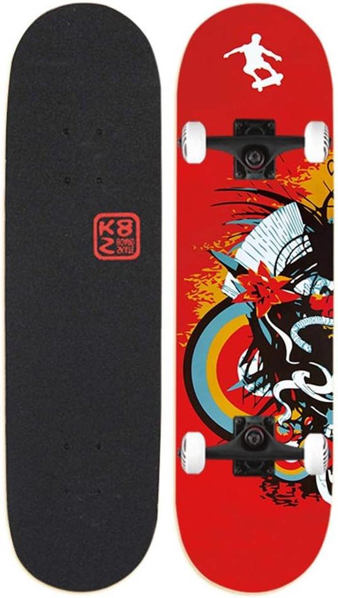 Skateboard - Cruiser board - Stunts en Tricks - 8 Lagen Esdoorn Dek - 31 x 8 Inch - Zwart Skateonderdeel kopen online