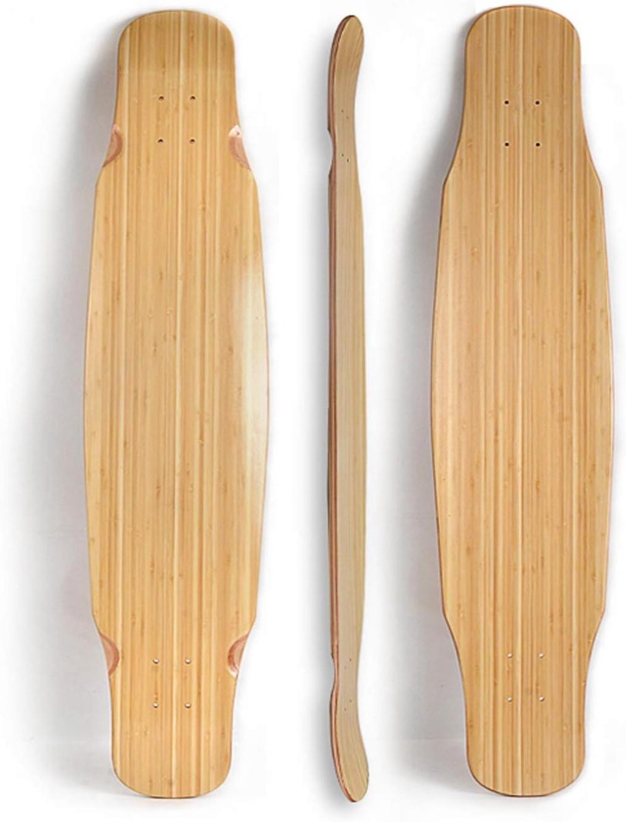 skateboard dek longboard cruiser skaten straat houten constructie 46x9 inch natuurlijk