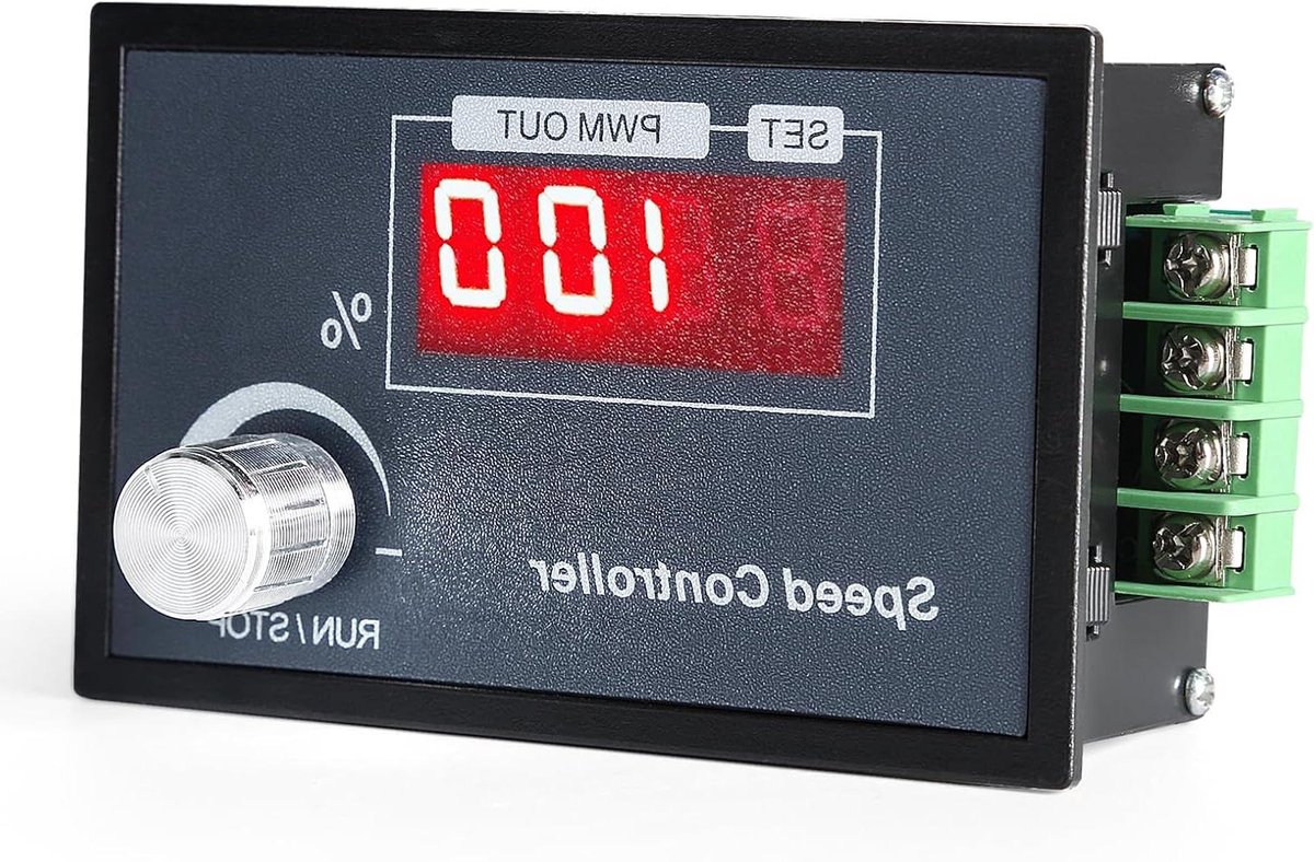 Snelheidsregelaar Motor - Toerentalregelaar DC - Motoren Aansturen - Instelbaar LED Display - 6-60V 30A - Zwart Loopmotor kopen online