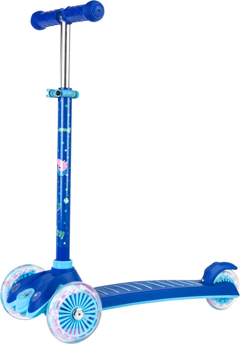 step tri step led wielen blauw peppa pig in hoogte verstelbaar tot 78 cm en afneembaar t stuur max 50 kilo vanaf 3 jaar
