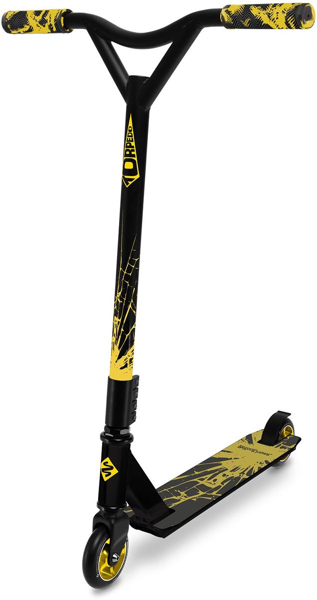 street surfing torpedo stuntstep cracked yellow 100mm wielen