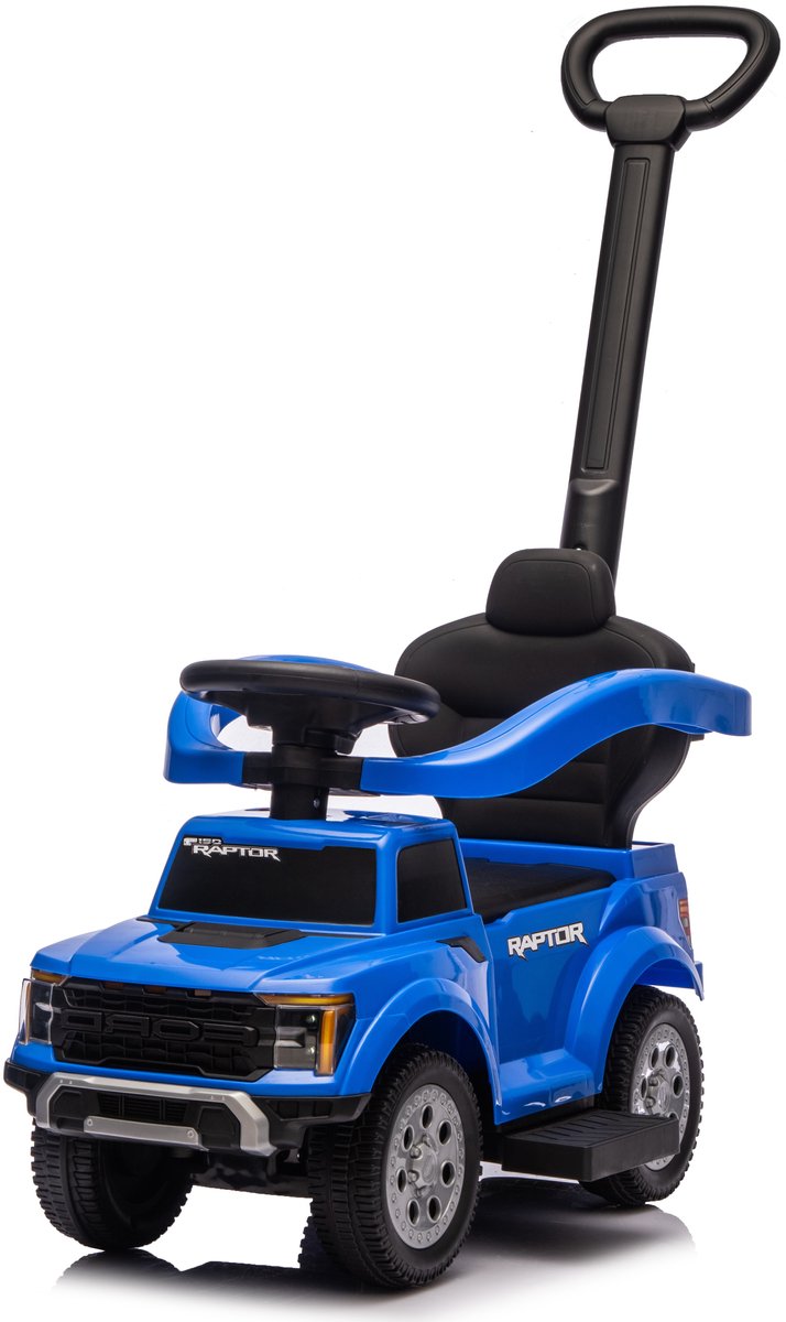 sun baby Loopauto met duwstang voor kinderen vanaf 12 maanden – Ford Raptor – grote terreinwielen, LED-verlichting, zitje met rugleuning en opbergruimte, tot 25 kg, blauw Loopauto kopen online