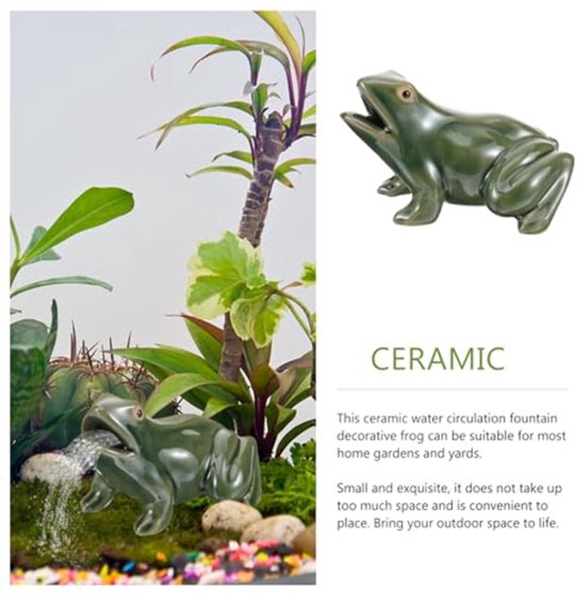 Supvox Water Fountain Frog Dier Tuin Keramische Frog voor Binnenplaats Waterval Ontwerp Skateonderdeel kopen online