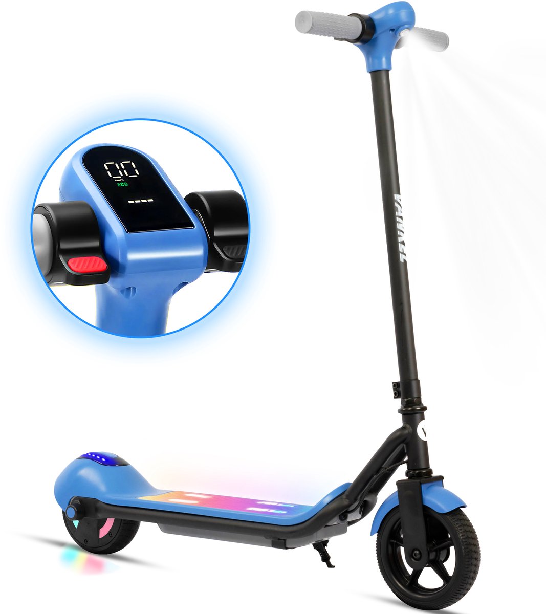 vankel elektrische step voor kinderen bereik tot 10km 110w motor maximumsnelheid 14 km u 6 5 zoll banden maximale belasting 60kg opvouwbare kinderstep voor 6 12 jaar blauw