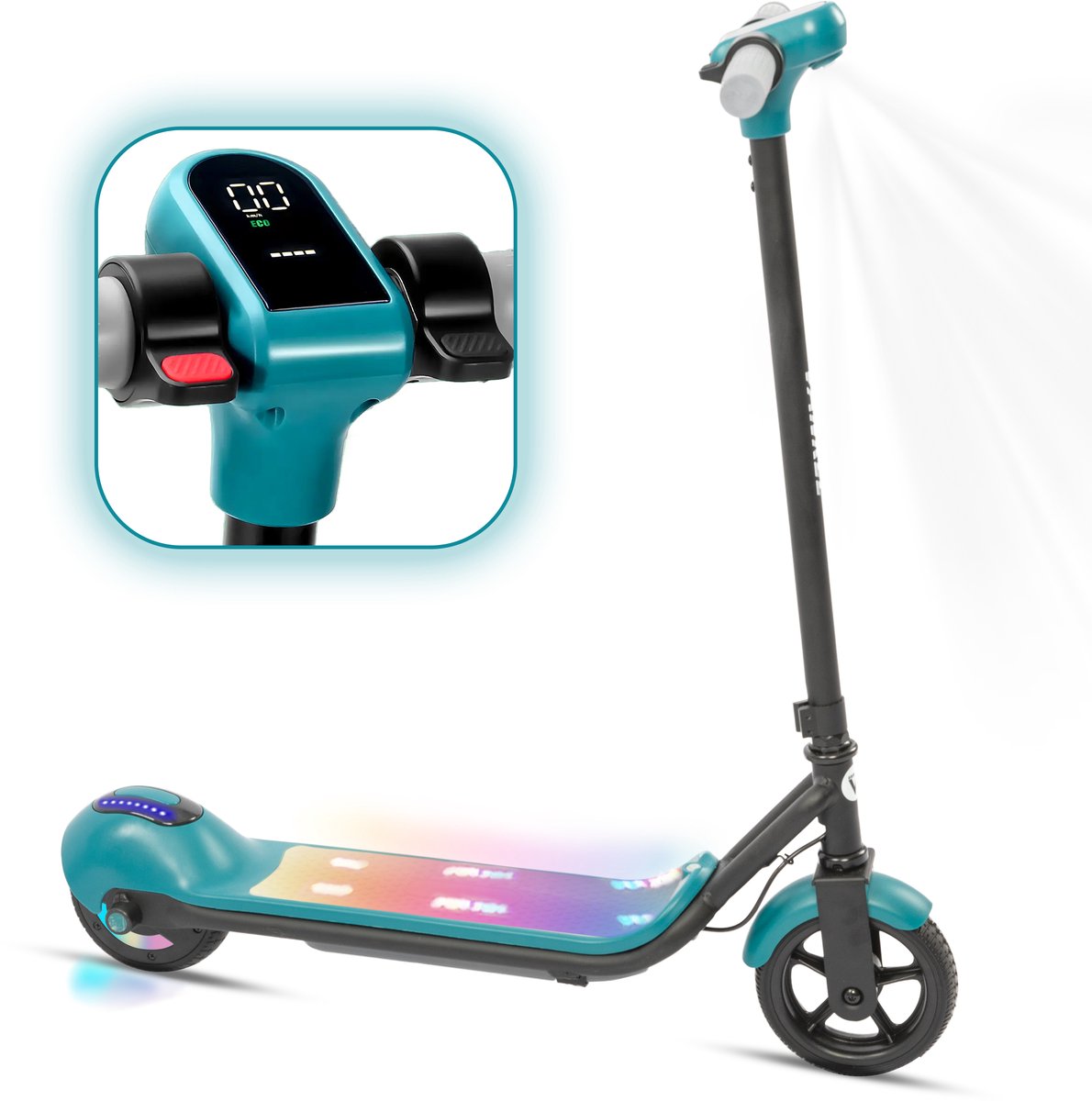vankel elektrische step voor kinderen bereik tot 10km 110w motor maximumsnelheid 14 km u 6 5 zoll banden maximale belasting 60kg opvouwbare kinderstep voor 6 12 jaar groen