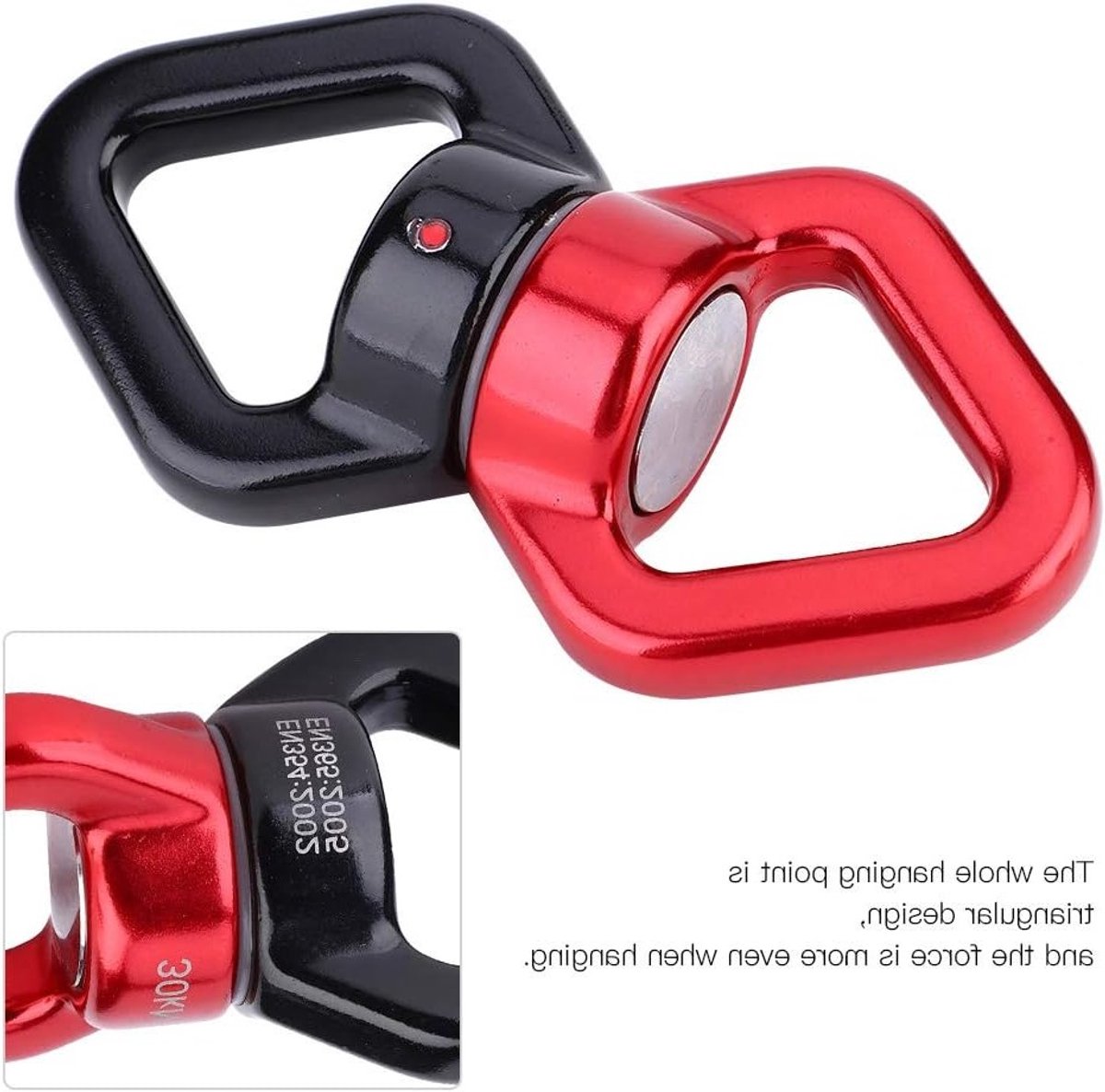 veilig en duurzaam 30 kn rocking turner connector voor buiten speelsets en klimtoestellen in rood en zwart