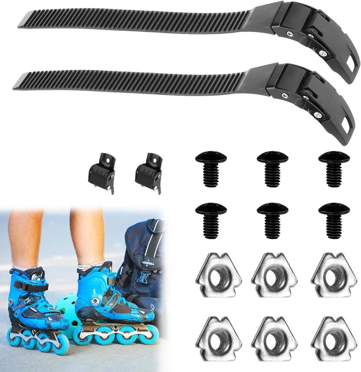 Verstelbare inline skate schoenenriemen met gespen en schroeven, vervangende rolskatestraps, geschikt voor diverse maten en stijlen Skateonderdeel kopen online