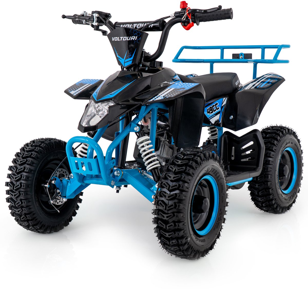VOLTOURI ATV49-BLUE-6 Mini Quad 49cc - Kinder Quad Benzine - 6 Inch Offroad - Blauw Accuvoertuig kopen online