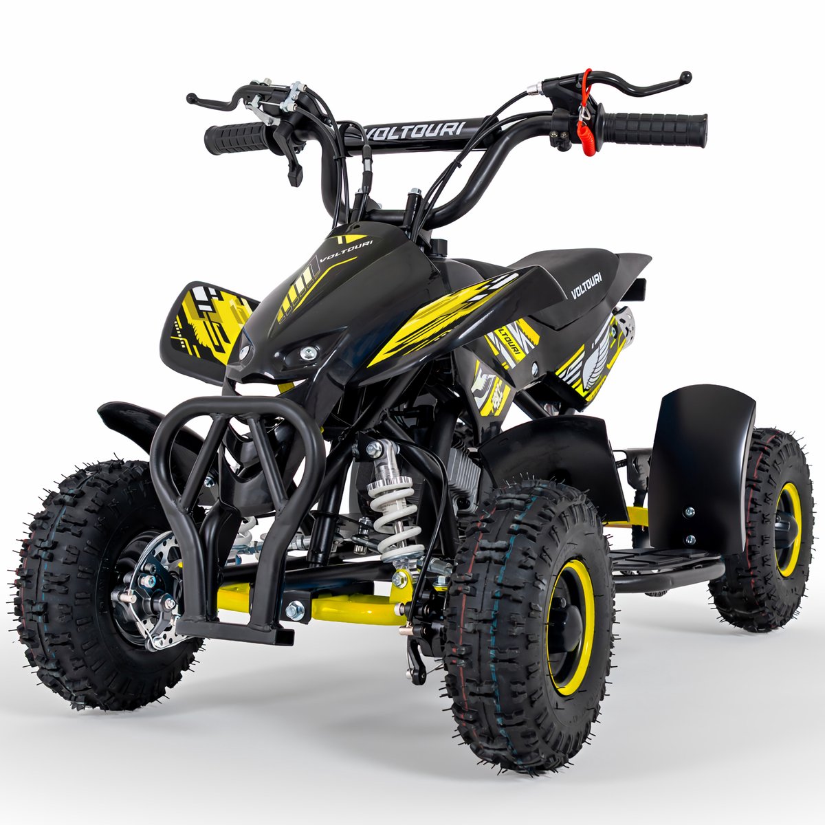 VOLTOURI ATV49-YELLOW-4 Mini Quad 49cc – Kinder Quad Benzine, Geel, 4” Offroad Banden Accuvoertuig kopen online