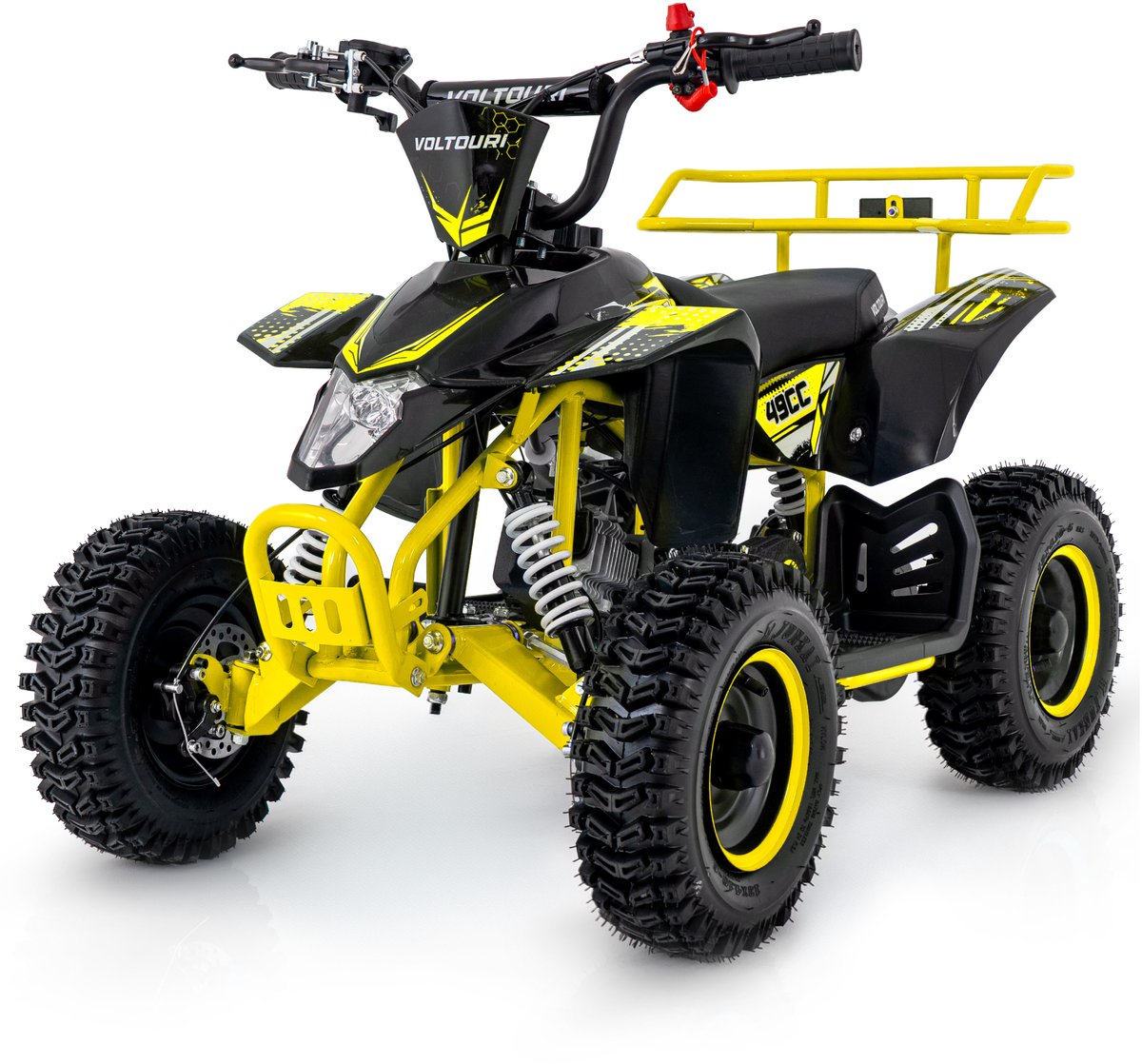 VOLTOURI ATV49-YELLOW-6 Mini Quad 49cc - Kinder Quad Benzine - 6 Inch Offroad - Geel Accuvoertuig kopen online