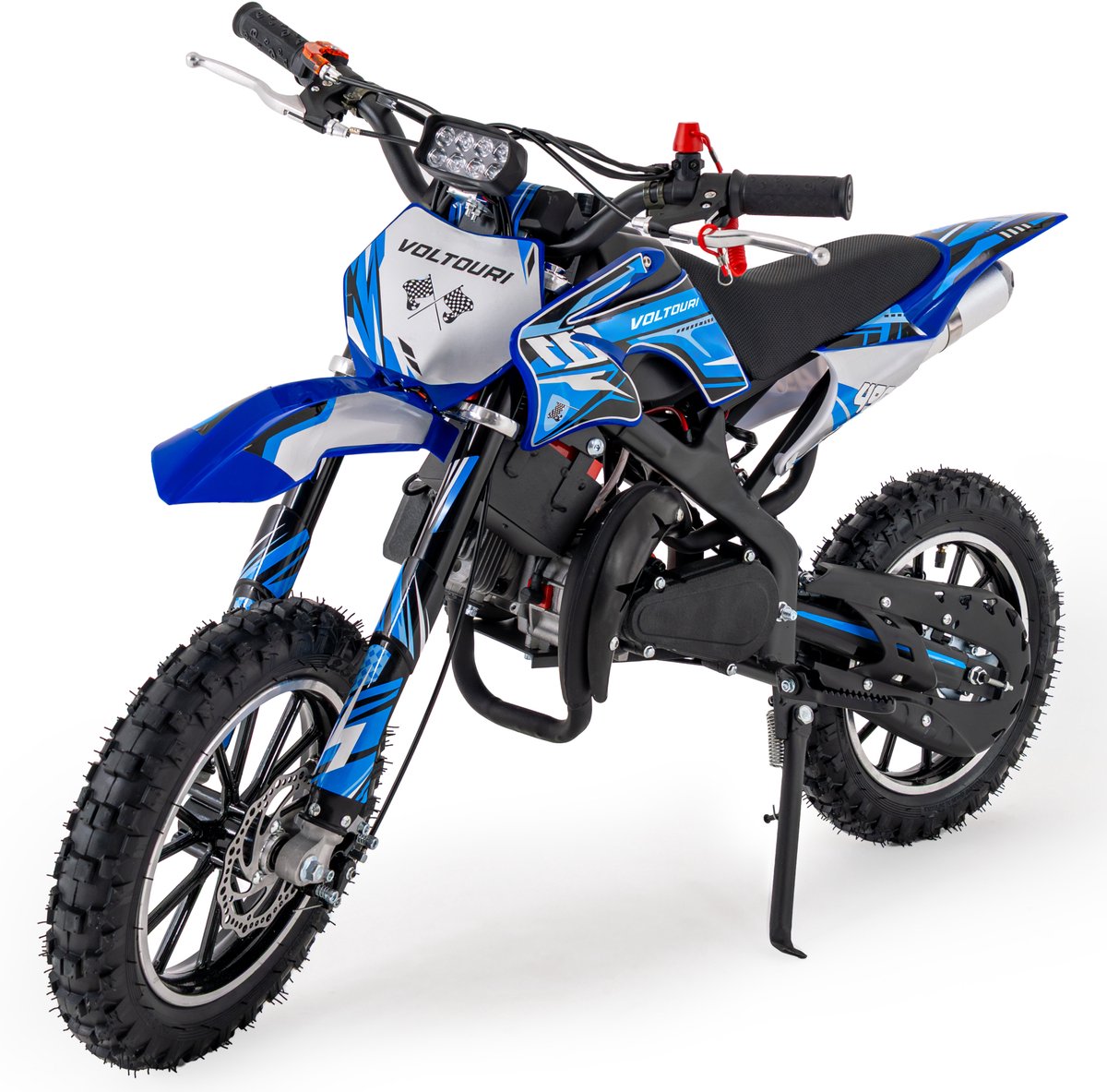 VOLTOURI CR49-E-BLUE Mini Cross 49cc - Kinder Motor Offroad - 10" Banden - 25 km/u Accuvoertuig kopen online