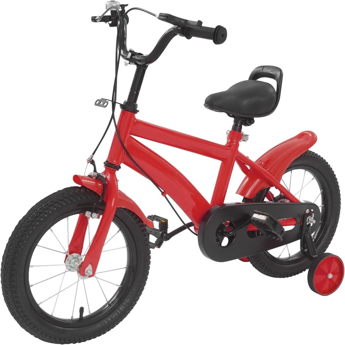 14 inch kinderfiets voor jongens en meisjes, kinderfietsen met steunwielen, bel en spatborden, zithoogte 43-49 cm, hoogte armleuning 66-73 cm, fiets voor kinderen van 3 tot 7 jaar Kinderfiets kopen online