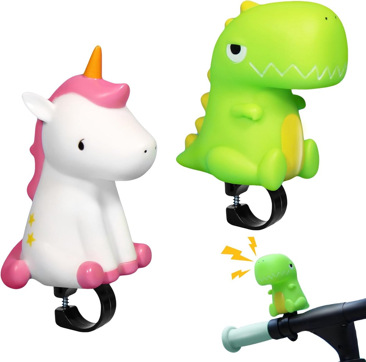 2-Pack Kinderfietsbellen Dinosaurus - Eenvoudige Montage voor Fiets, Driewieler en Loopfiets Kinderfiets kopen online