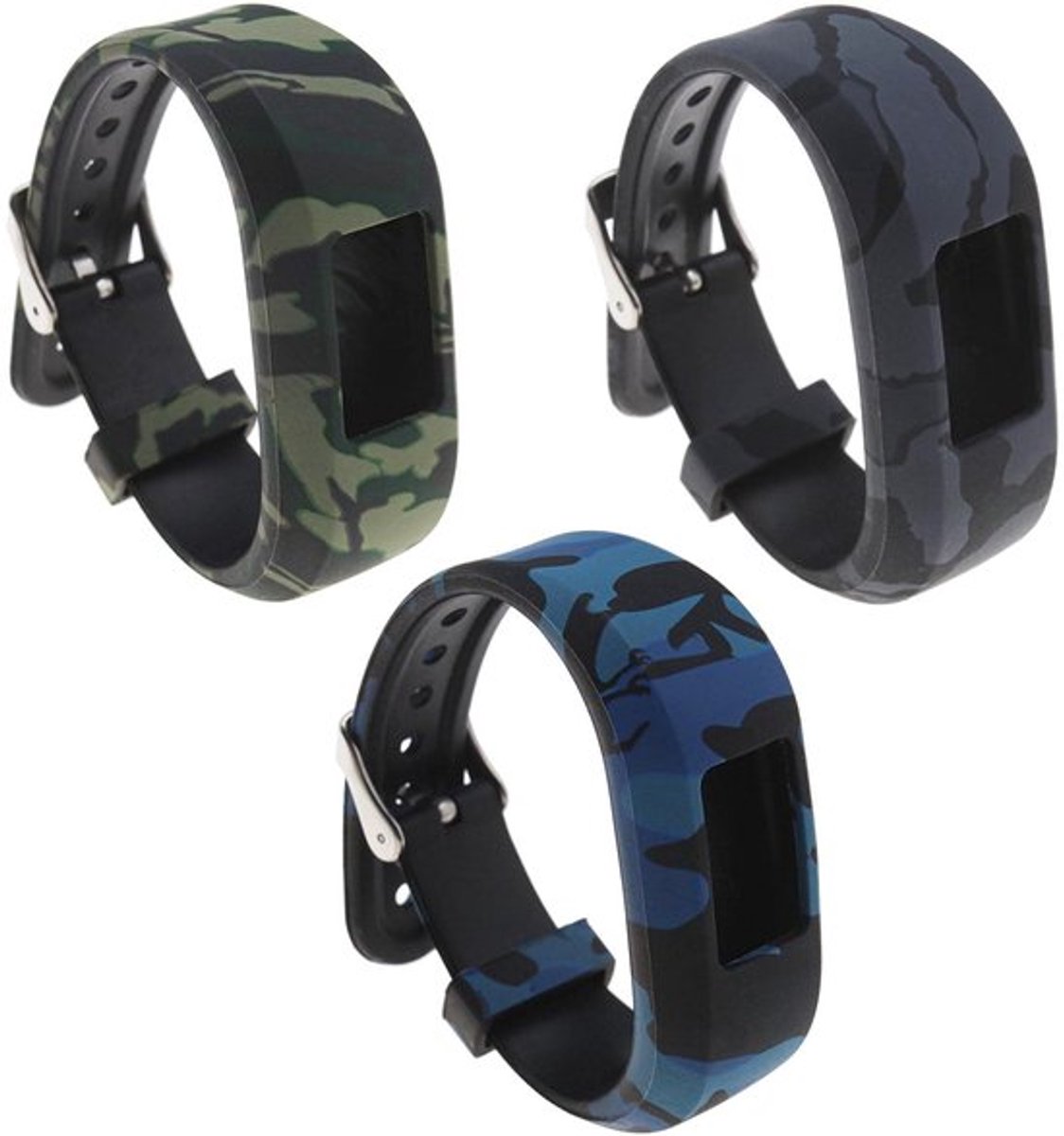 3 stuks Kleine Vervangende Band met Veilige Metalen Gesp 145mm Siliconen Blauw? Grijs Groen Compatibel met Garmin Vivofit jr/jr2 Activiteitstracker Skateonderdeel kopen online