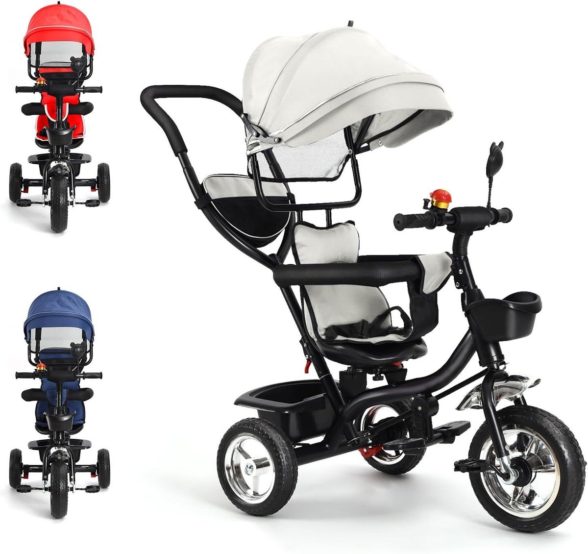 5-in-1 driewieler voor baby's, uitbreidbaar, loopfiets, trike baby, fiets, kinderwagen, 5 jaar, 6 maanden, opvouwbaar, gemakkelijk op te vouwen, praktische accessoires Driewieler kopen online