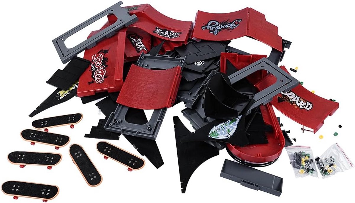 6 delige vinger skatepark ramp set met mini skateboards voor jongeren en volwassenen