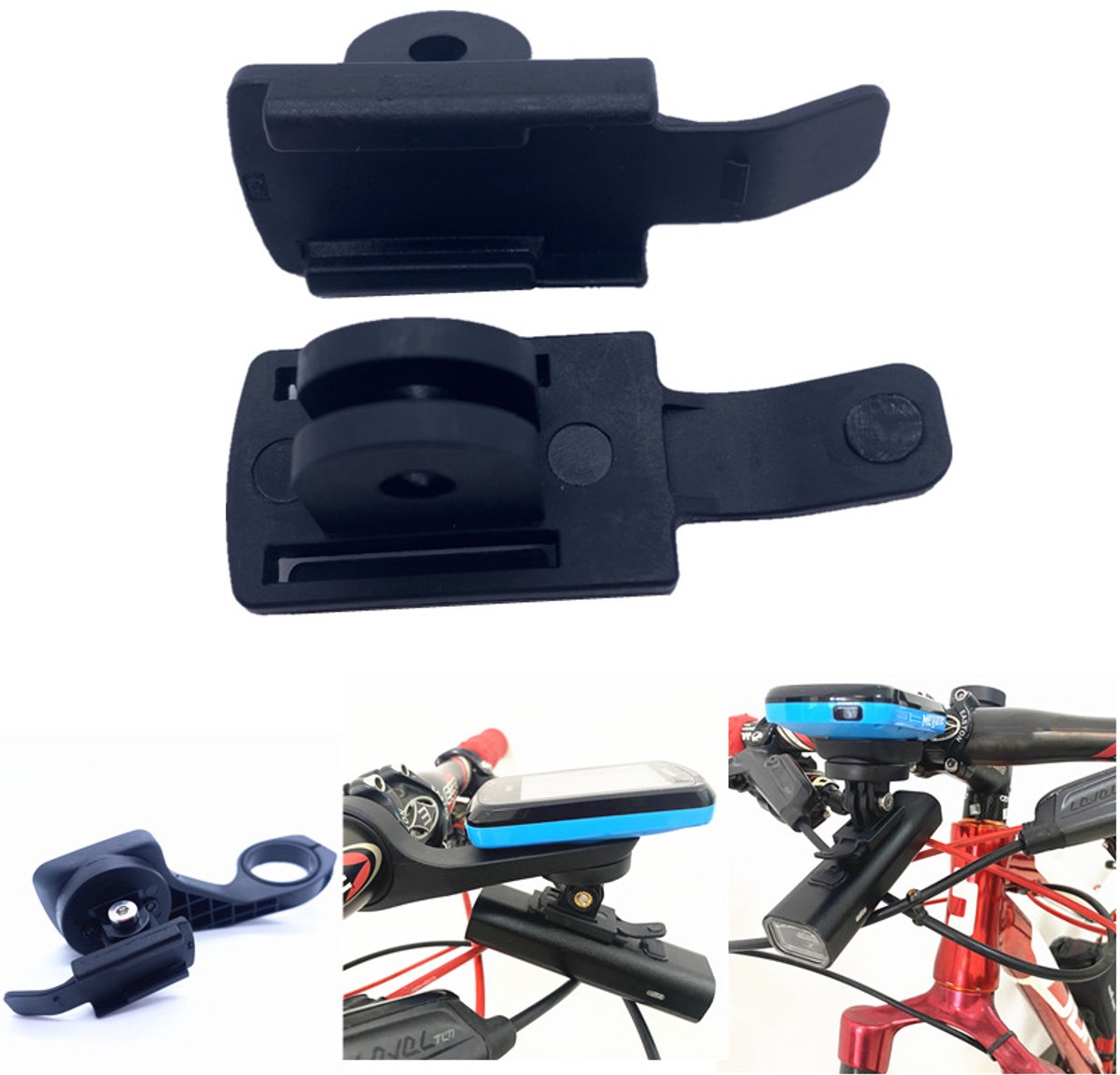 adapterhouder voor fietskoplamp geschikt voor rockbros rhl400 yq200 koplampen verlengstuk voor fietscomputerhouder 2 pack