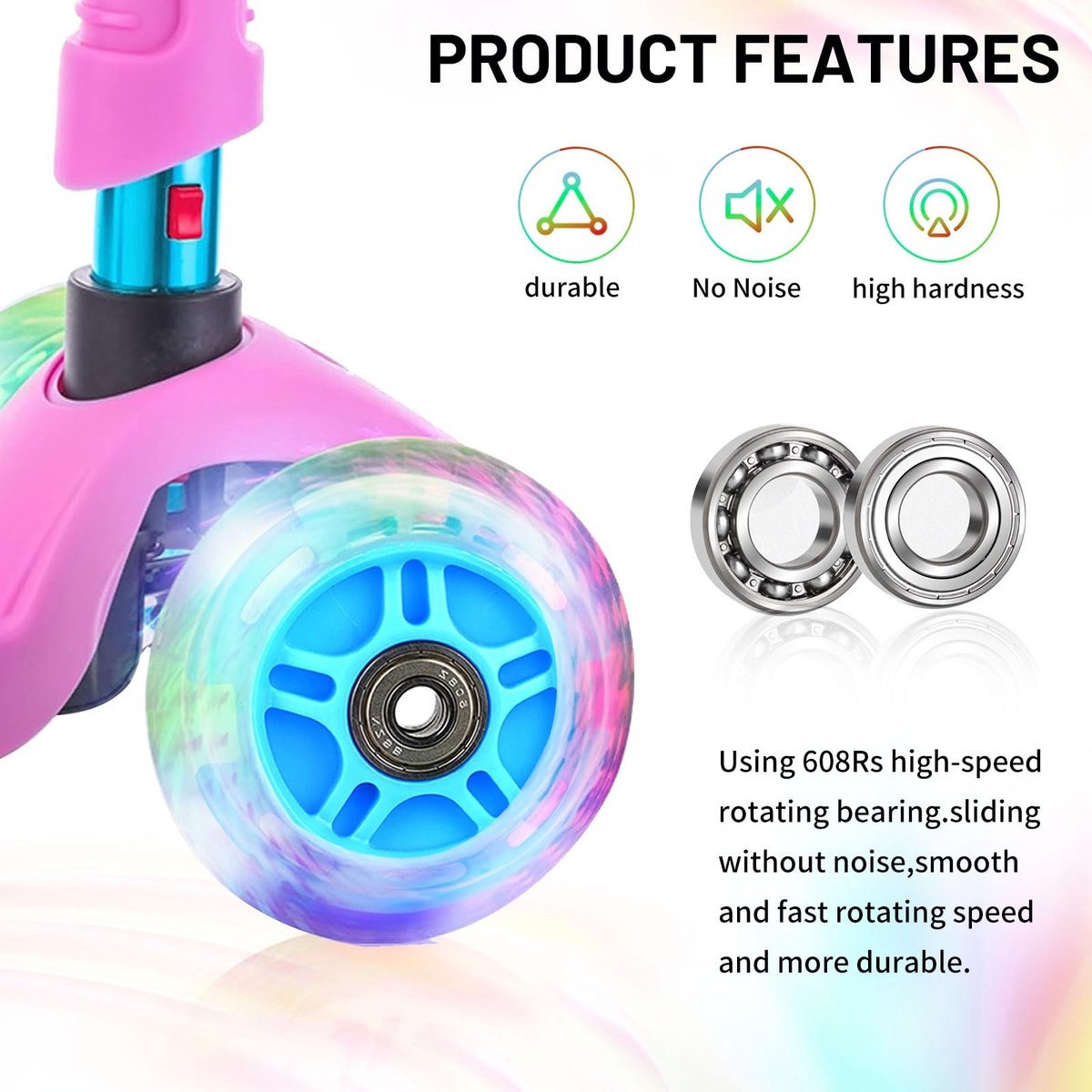 Allecto - Lichtgevende stuntstep-wielen - LED-wielen - Geschikt voor kickscooters - Blauw - Reservewielen - 100 mm diameter Step kopen online