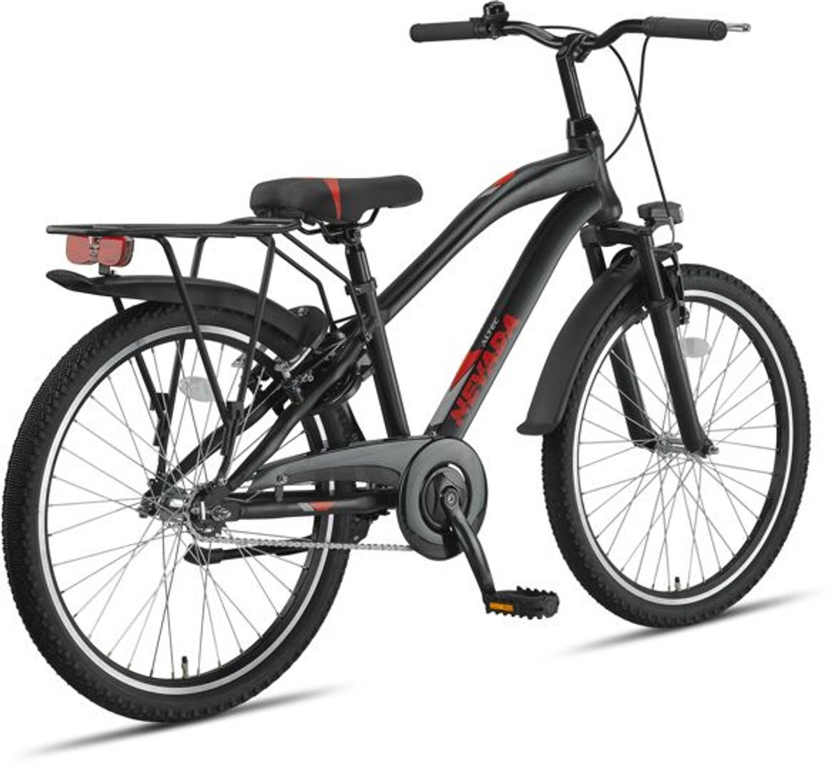 Altec Nevada - Jongensfiets 24 Inch - Kinderfiets voor 8 tot 12 Jaar - 130-145 cm - V-Brake + Terugtraprem - Zwart Kinderfiets kopen online