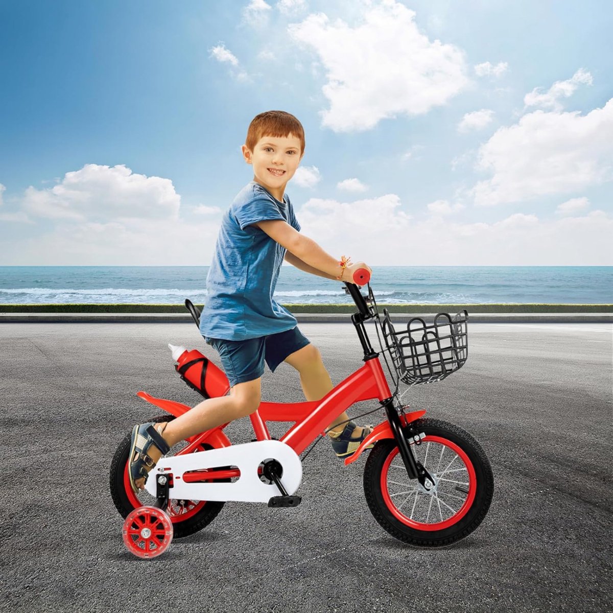 Aurixi® Kinderfiets – Kinderfiets vanaf 3 jaar – Loopfiets –Rood- 85cmx 40cmx55cm; 7 kg Kinderfiets kopen online
