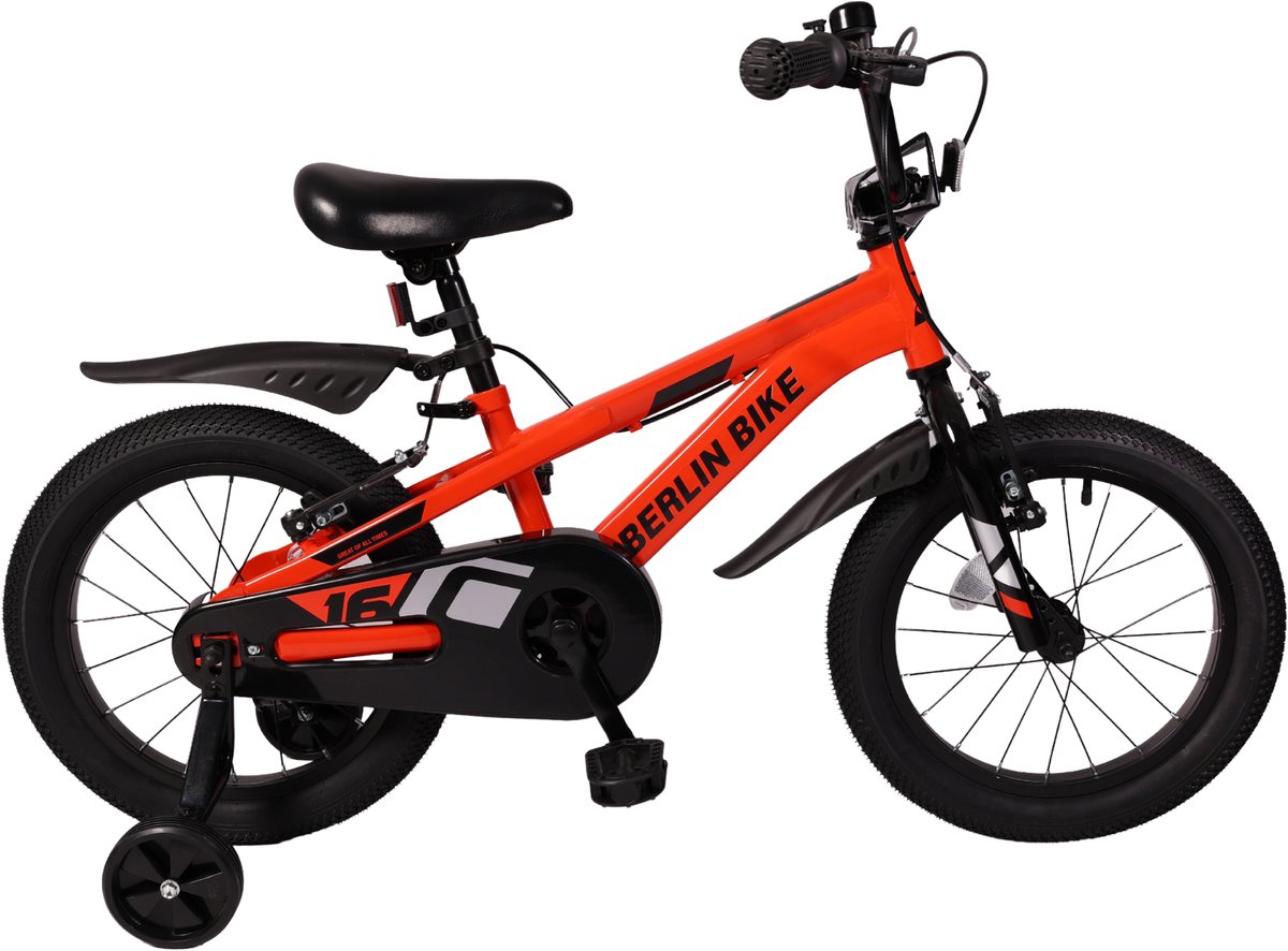 Berlin Bike Cross 16 inch Rood - Kinderfiets met zijwieltjes voor 4-, 5- en 6-jarige kinderen - Fiets 16 inch Kinderfiets kopen online