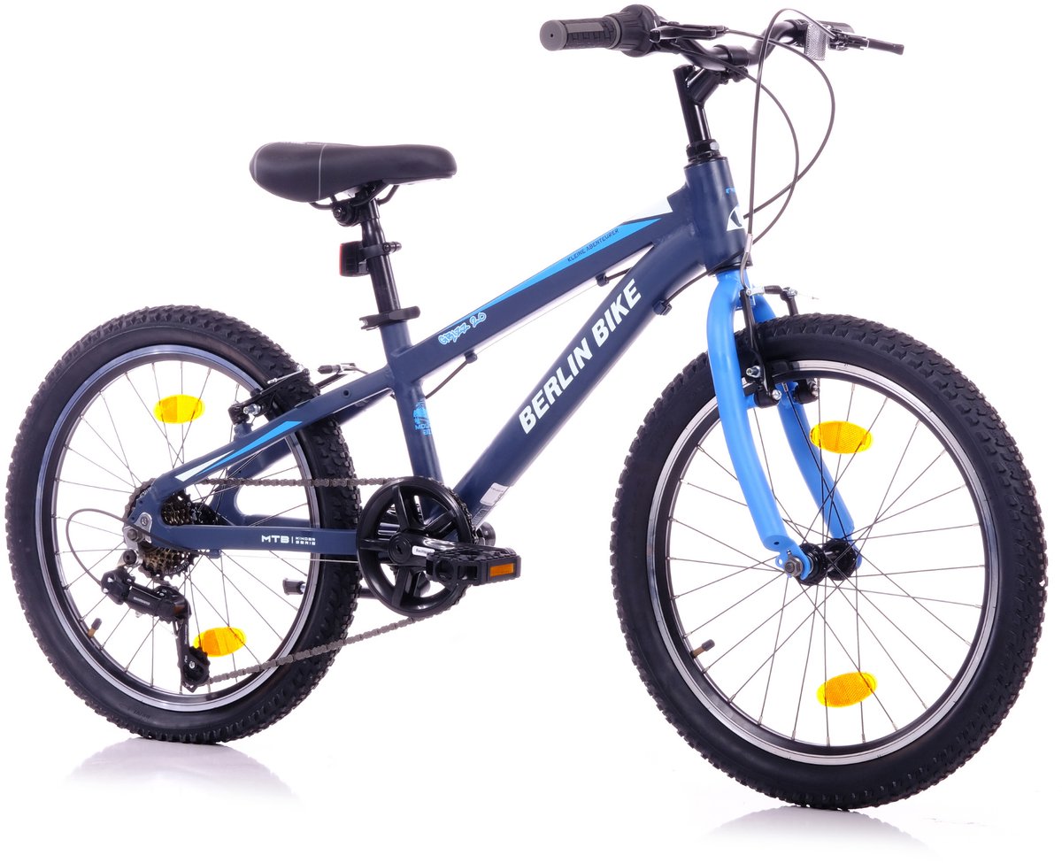 Berlin Bike Grizz kinderfiets 20 inch – 7 Versnellingen -kinderfiets voor 6, 7 en 8 jaar – 20 inch fiets voor jongens en meisjes – blauw Kinderfiets kopen online
