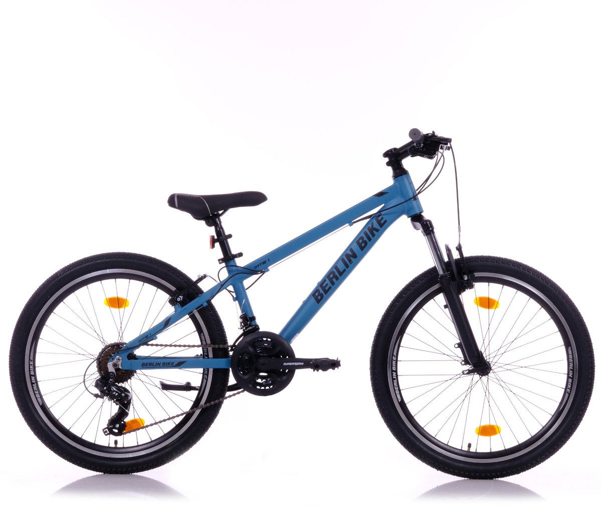 Berlin Bike Jongensfiets 24 inch - Mountainbike Kind 8-12 Jaar - 21 Versnellingen -Aluminium - Spatborden – Blauw Kinderfiets kopen online