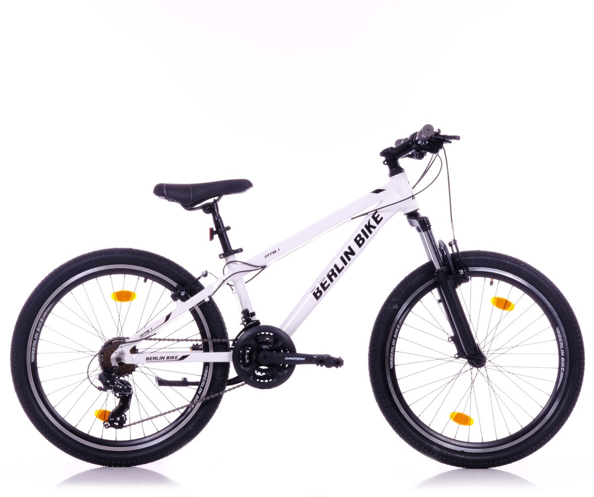 Berlin Bike Jongensfiets 24 inch - Mountainbike Kind 8-12 Jaar - 21 Versnellingen -Aluminium - Spatborden – Wit Kinderfiets kopen online