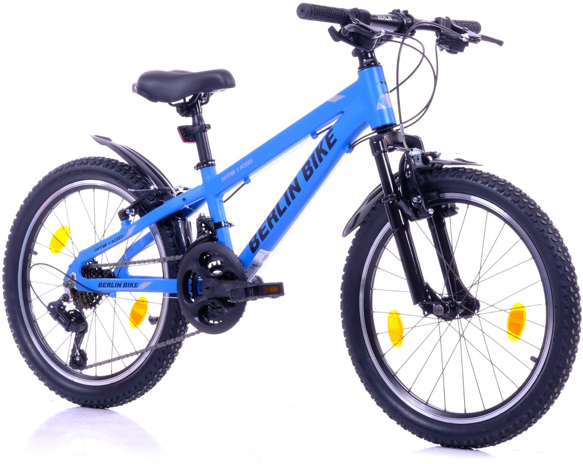 Berlin Bike MTB1 Kids kinderfiets 20 inch – 21 versnellingen – kinderfiets voor 6, 7 en 8 jaar – 20 inch fiets voor jongens en meisjes – blauw Kinderfiets kopen online
