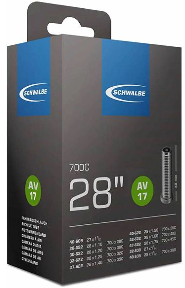 Binnenband Schwalbe AV17 28 / 28/47-622/635 - 40mm ventiel Fietsband kopen online
