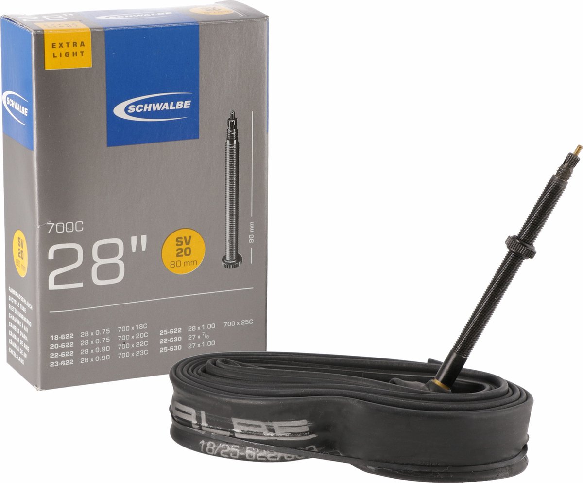 Binnenband Schwalbe Extra Light SV20 28 / 18/25-622/630 - 80mm ventiel Fietsband kopen online