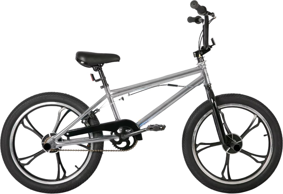 BMX-fiets – Voor kinderen 5-12 jaar – 360° rotor, freestyle, single speed – 51 cm, zilver Kinderfiets kopen online