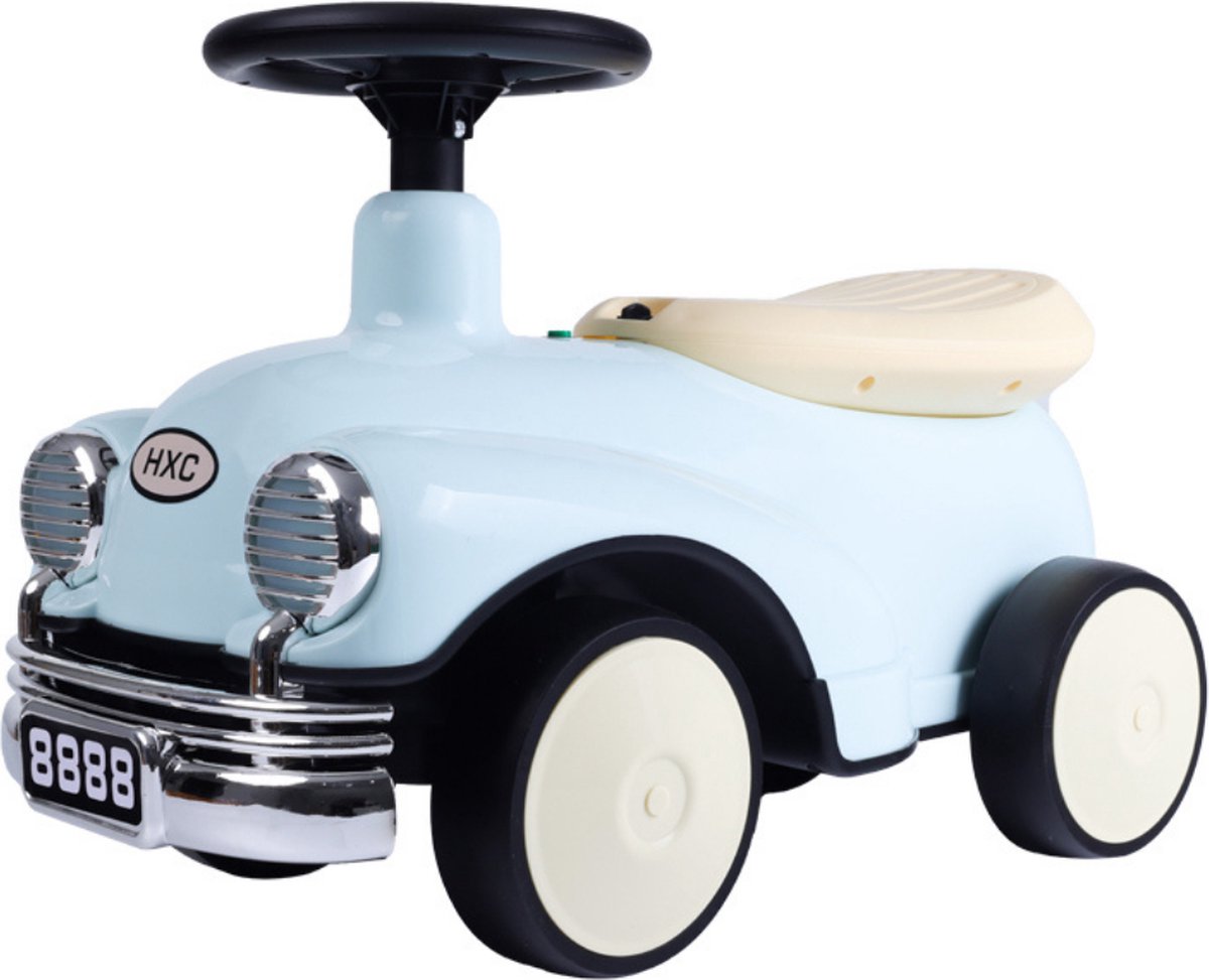 buxibo retro loopauto loopwagen voor jongens meisjes 1 3 jaar veilig stimuleert motorische vaardigheden blauw 58x29x38cm