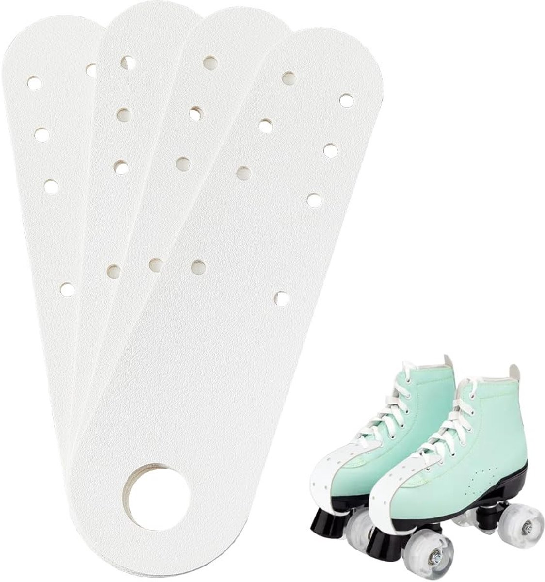 By shayne - Lederen Toe-Guards - Bescherming voor Rolschaatsen - Wit - Quad Rolschaatsen - PU Lederen Cover - 4 Stuks Rolschaatsen kopen online