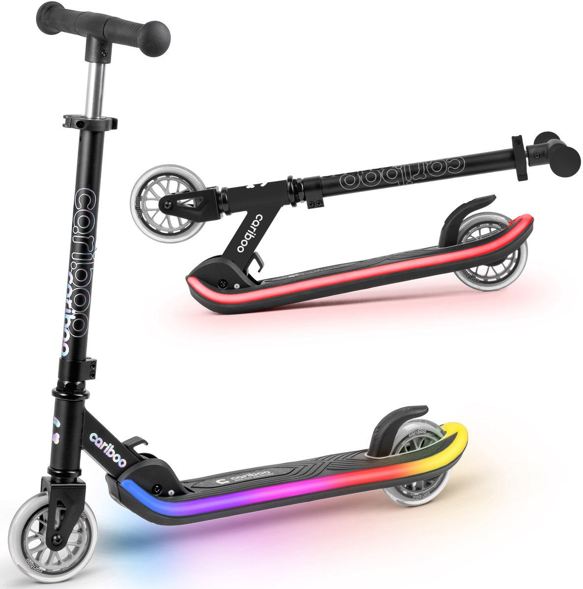 Cariboo LEDStar - Step - Scooter - Tweewielige step met lichtgevend LED-platform - Verstelbaar Stuur - Blauwgroen Step kopen online