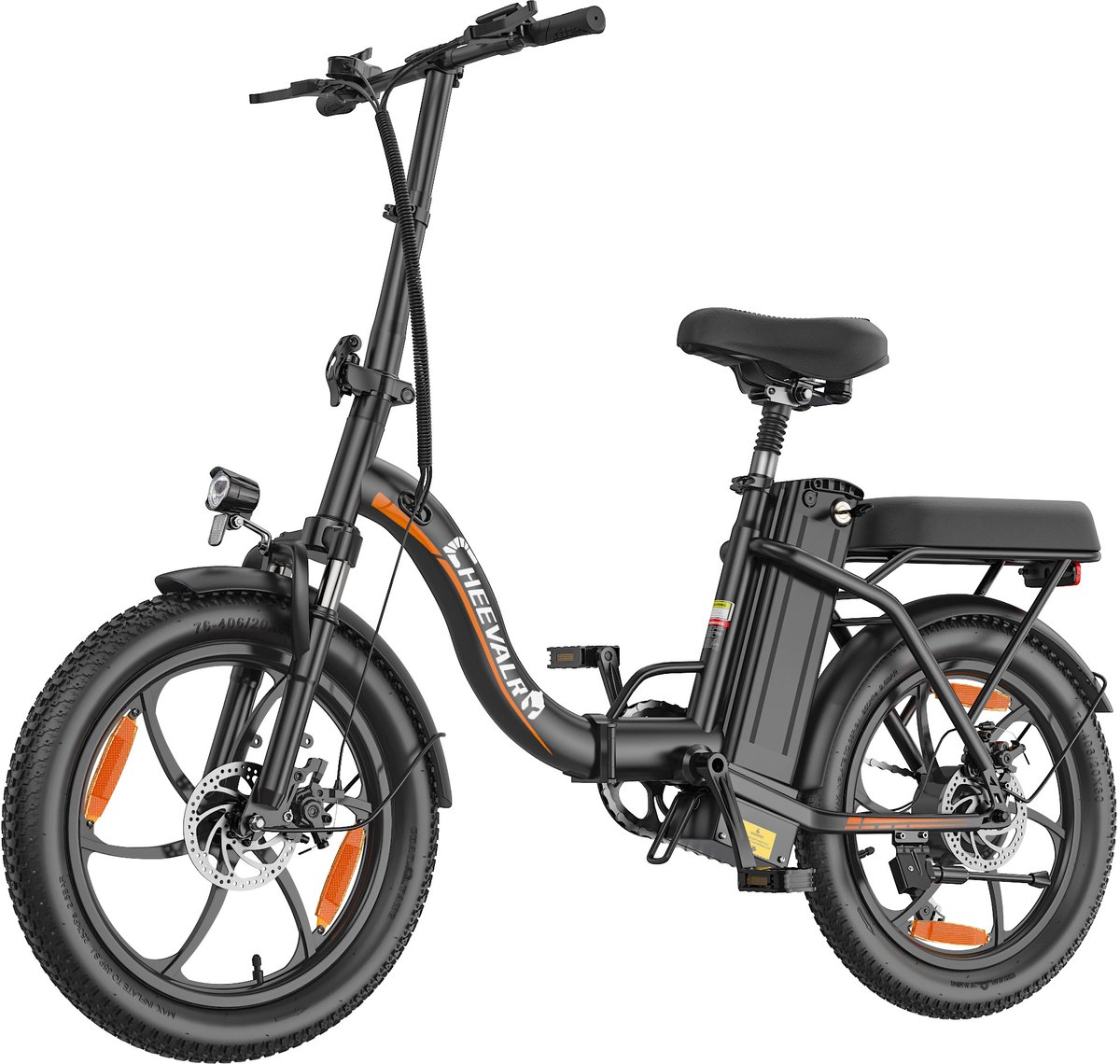 CHEEVALRY C16-1 Opvouwbare Elektrische Fiets – 48V 16Ah – Tot 50 km Bereik – 250W – 20×3.0 Inch Fat Tires – Shimano 7 Versnellingen – Zwart Fiets (elektrisch) kopen online