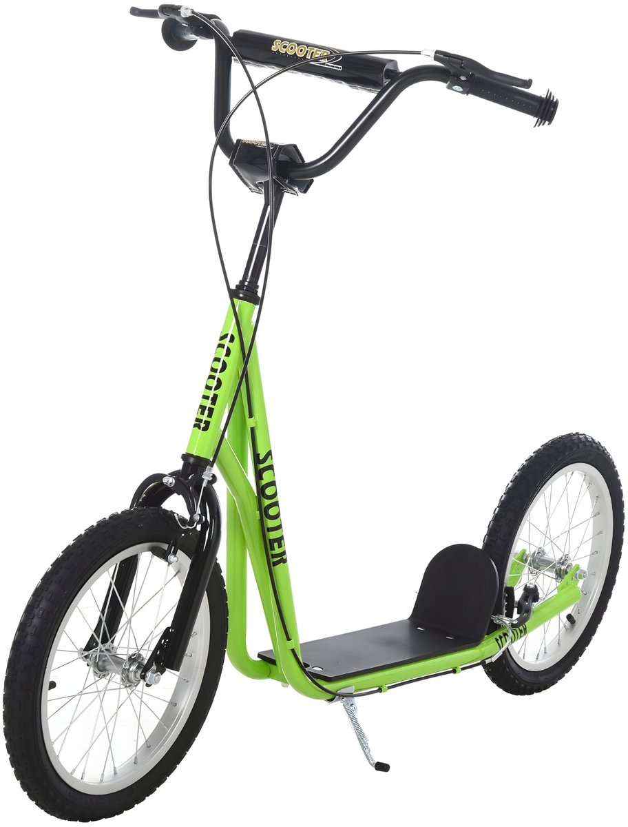 City Scooter met Verstelbaar Stuur – Step met Dubbele Wielen – Groen Step kopen online