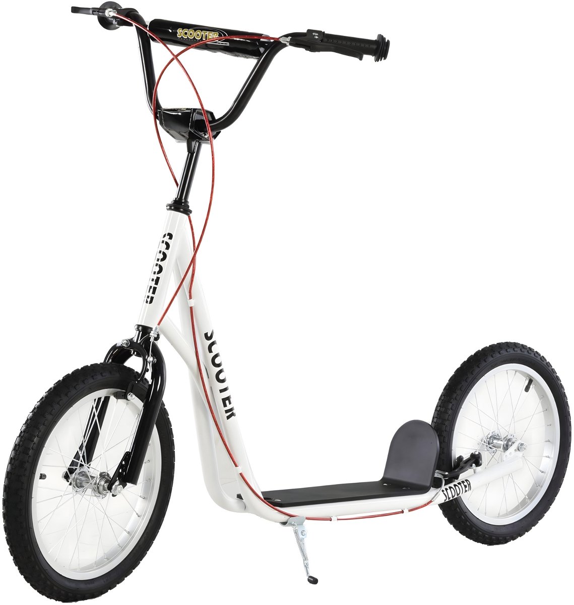 City Scooter met Verstelbaar Stuur – Step met Dubbele Wielen – Wit Step kopen online