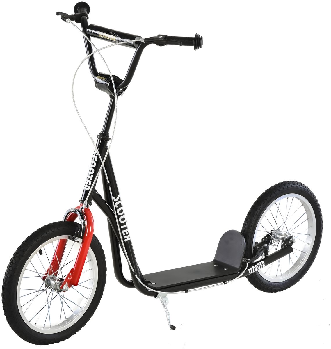 City Scooter met Verstelbaar Stuur – Step met Dubbele Wielen – Zwart Step kopen online