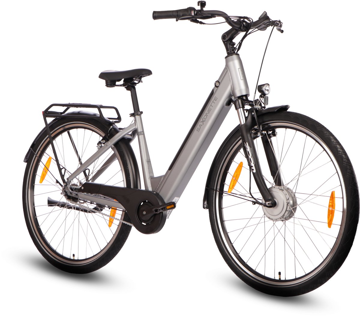 Comfort Plus 5.0 E-Bike 28 Inch - 468Wh Intube Accu - 95% Voorgemonteerd - Shimano Nexus 7 - Lage Instap - Verende Voorvork - Zilvergrijs Fiets (elektrisch) kopen online