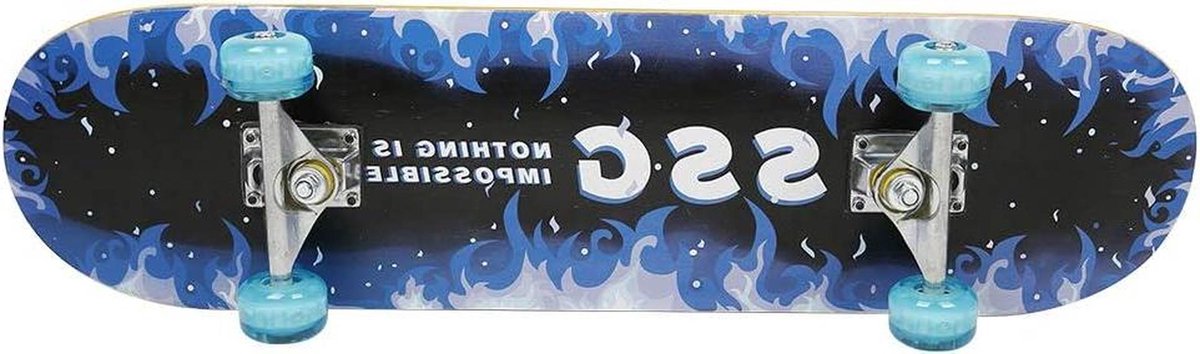 Compleet Skateboard - Beginnersboard Cruiser - Trick Leren - 7-laags Esdoorn Dek - 79x20 cm - Blauw Vuur Skateonderdeel kopen online
