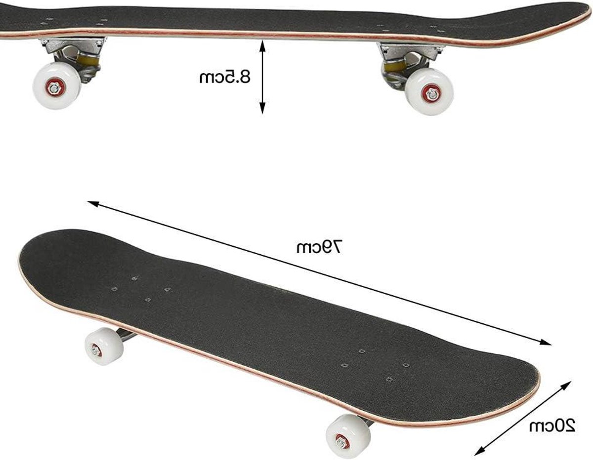 compleet skateboard beginnersboard straat cruisen abec 9 lagers 79x21 cm meerkleurig