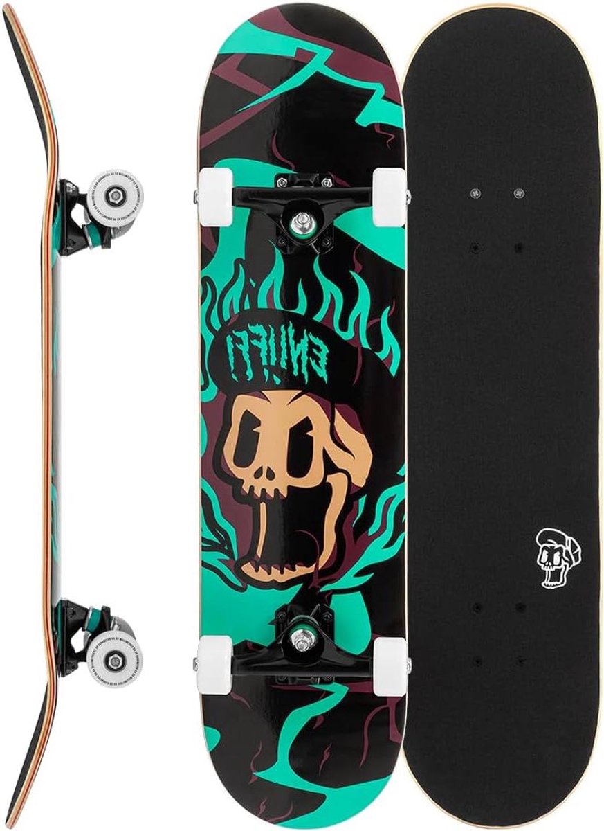 Compleet Skateboard - Beginnersboard - Straat Kunst - 7-laags Dek - 7.75 x 31.5 Inch - Blauw Skateonderdeel kopen online