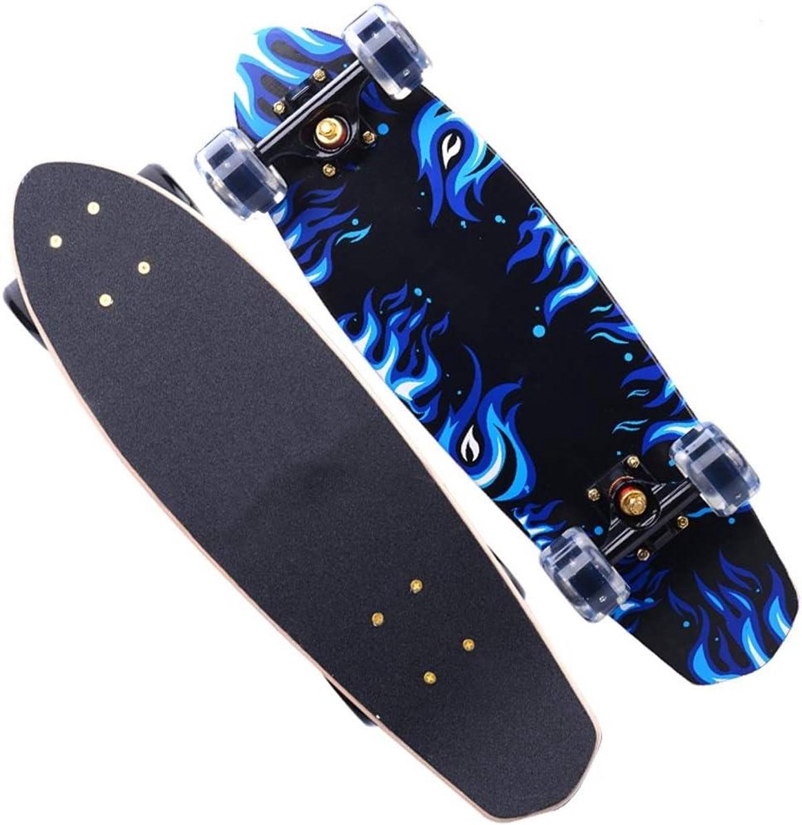 compleet skateboard deck beginnersboard straat skaten 7 laags esdoorn 22 inch met led wielen